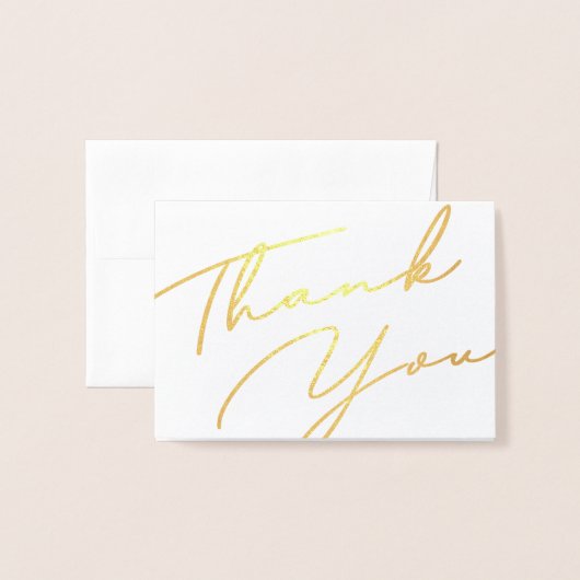 手書きエレガントスクリプトありパーソナライズされたと 箔カード (封筒付き正面)