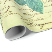 手書きエレガントスクリプトのヴィンテージフランスのバラ ラッピングペーパー (ロールコーナー)