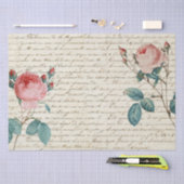 手書きエレガントスクリプトのヴィンテージフランスのバラ 薄葉紙 (クラフト)