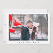 手書きエレガントスクリプトの2枚の結婚写真 セーブザデート (正面)