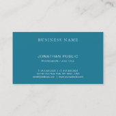 手書きエレガントスクリプトトレンディーターコイズプレーン 名刺 (裏面)