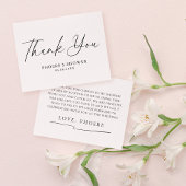 手書きエレガントスクリプトブライダルシャワーフラット サンキューカード
