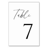 手書きエレガントスクリプトブライダルシャワーフラット テーブルナンバー (正面)