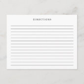 手書きエレガントスクリプトブライダルシャワーレシピ エンクロージャーカード (裏面)