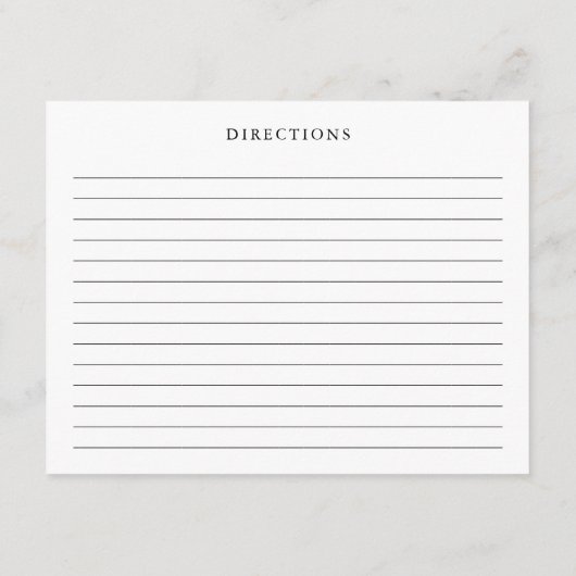 手書きエレガントスクリプトブライダルシャワーレシピ エンクロージャーカード (裏面)