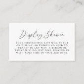 手書きエレガントスクリプトブライダル表示シャワー エンクロージャーカード (正面)