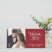 手書きエレガントスクリプト写真サンキューカード サンキューカード (スタンド正面)