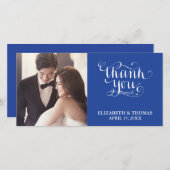 手書きエレガントスクリプト写真サンキューカード サンキューカード (正面/裏面)