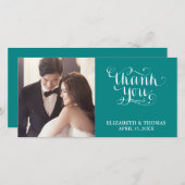 手書きエレガントスクリプト写真サンキューカード サンキューカード (正面/裏面)