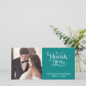 手書きエレガントスクリプト写真サンキューカード サンキューカード (スタンド正面)