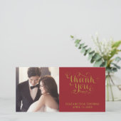 手書きエレガントスクリプト写真サンキューカード サンキューカード (スタンド正面)