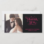 手書きエレガントスクリプト写真サンキューカード サンキューカード (正面)