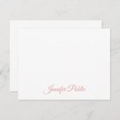 手書きエレガントスクリプト名文字テンプレートフラット ノートカード (正面/裏面)