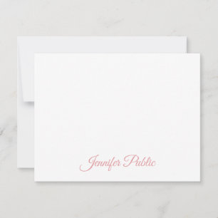 手書きエレガントスクリプト名文字テンプレートフラット ノートカード