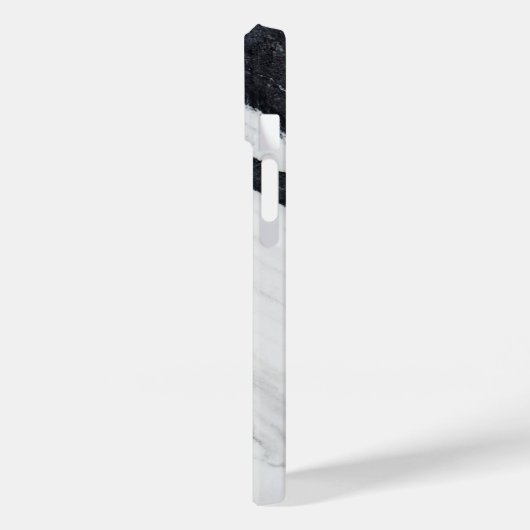 手書きエレガントスクリプト名白黒大理石 Case-Mate iPhoneケース (裏面 / 左)