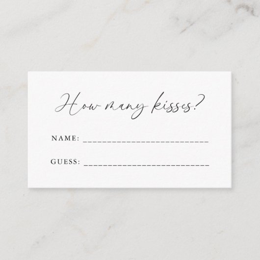 手書きエレガントスクリプト数キスゲーム エンクロージャーカード (正面)