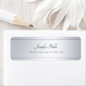 手書きエレガントスクリプト文字シルバーテンプレート ラベル (インサイチュ)