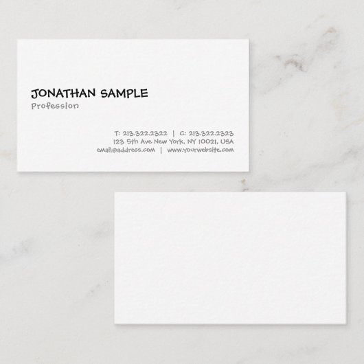 手書きエレガントスクリプト文字フォントテンプレートクール 名刺 (正面/裏面)