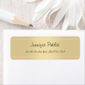 手書きエレガントスクリプト金ゴールドテンプレートモダン ラベル (インサイチュ)