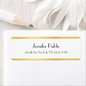 手書きエレガントスクリプト金ゴールドホワイトテンプレート ラベル (インサイチュ)