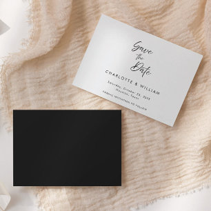 手書きエレガントスクリプミニマルト   ウェディング セーブザデート