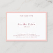 手書きエレガントスクリプモダント赤面ピンク白 名刺 (裏面)