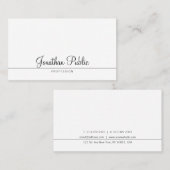 手書きエレガントデザイントレンディーミニマリストプレーン 名刺 (正面/裏面)