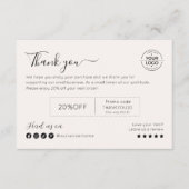 手書きエレガントビジネスありがとうご割引 サンキューカード (正面)