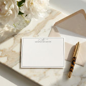 手書きエレガントモダンモノグラム名 ノートカード