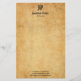 手書きエレガントモノグラムテンプレートヴィンテージ 便箋