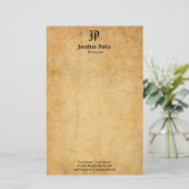 手書きエレガントモノグラムテンプレートヴィンテージ 便箋 (スタンド正面)