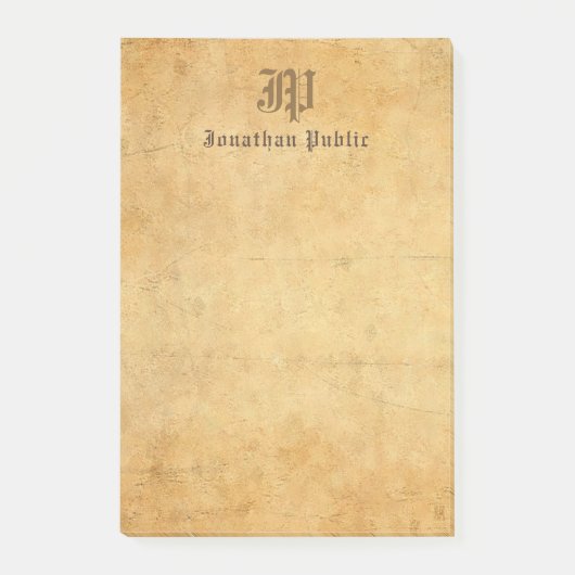 手書きエレガントモノグラムヴィンテージテンプレート ポストイット (正面)