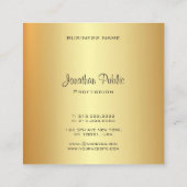 手書きエレガントモノグラモダンム金ゴールドテンプレート スクエア名刺 (裏面)