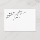 手書きエレガントラップシャワーなし、白 エンクロージャーカード (裏面)