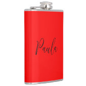 手書きエレガント名の赤い色プレーン フラスク (右)