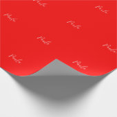 手書きエレガント名の赤い色プレーン ラッピングペーパー (角)