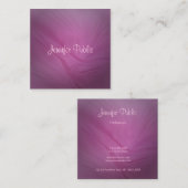 手書きエレガント名パープルテンプレートモダン スクエア名刺 (正面/裏面)
