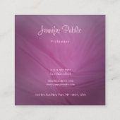 手書きエレガント名パープルテンプレートモダン スクエア名刺 (裏面)