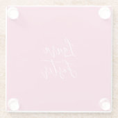 手書きエレガント名ピンク色 ガラスコースター (裏面)