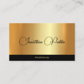 手書きエレガント名ブラック&金ゴールドテンプレート 名刺 (正面)