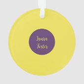 手書きエレガント名Indigo & Yellow Color オーナメント (裏面)