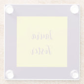 手書きエレガント名Indigo & Yellow Color ガラスコースター (裏面)