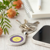 手書きエレガント名Indigo & Yellow Color キーホルダー (側面)