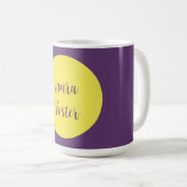 手書きエレガント名Indigo & Yellow Color コーヒーマグカップ (正面右)