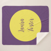 手書きエレガント名Indigo & Yellow Color シェルパブランケット (正面(横))