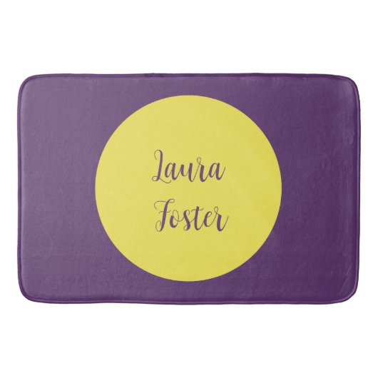 手書きエレガント名Indigo & Yellow Color バスマット (正面)