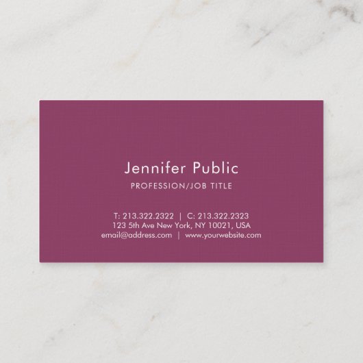 手書きエレガント文字シンプルプレインラモダンックス 名刺 (裏面)