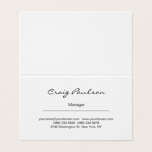 手書きエレガント白黒名刺 名刺 (外部フラット)