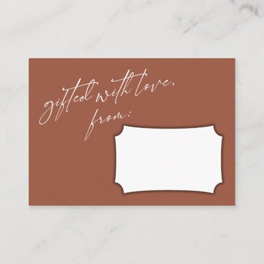 手書きエレガント表示シャワーテラコッタ エンクロージャーカード (裏面)