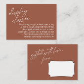 手書きエレガント表示シャワーテラコッタ エンクロージャーカード (正面/裏面)